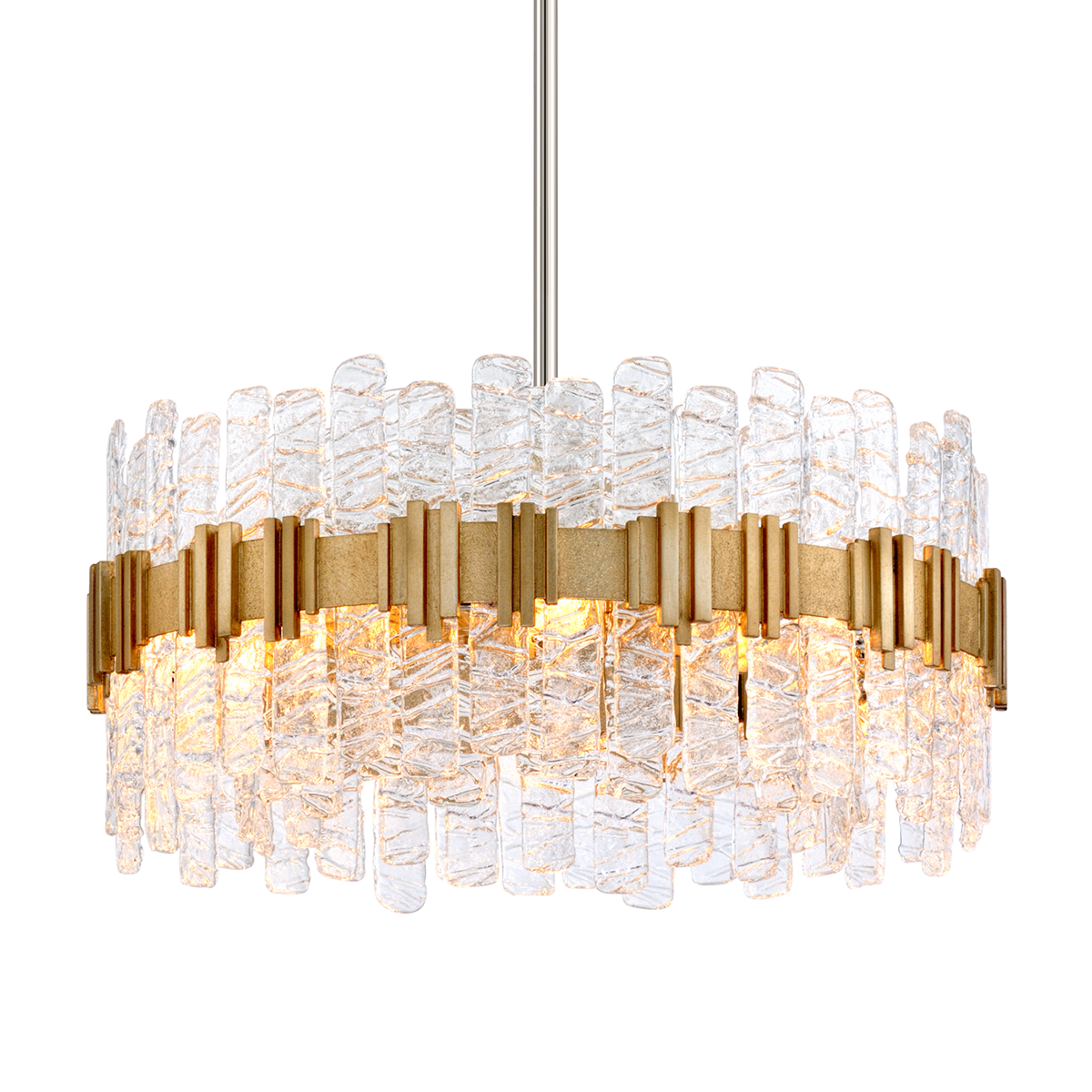 Suspension en fer feuille d'argent ancienne sur acier 31cm Ciro - Corbett Lighting