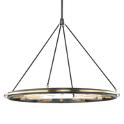 Suspension en acier laiton vieilli et bronze ancien 114x86cm Chambers - Hudson Valley Lighting