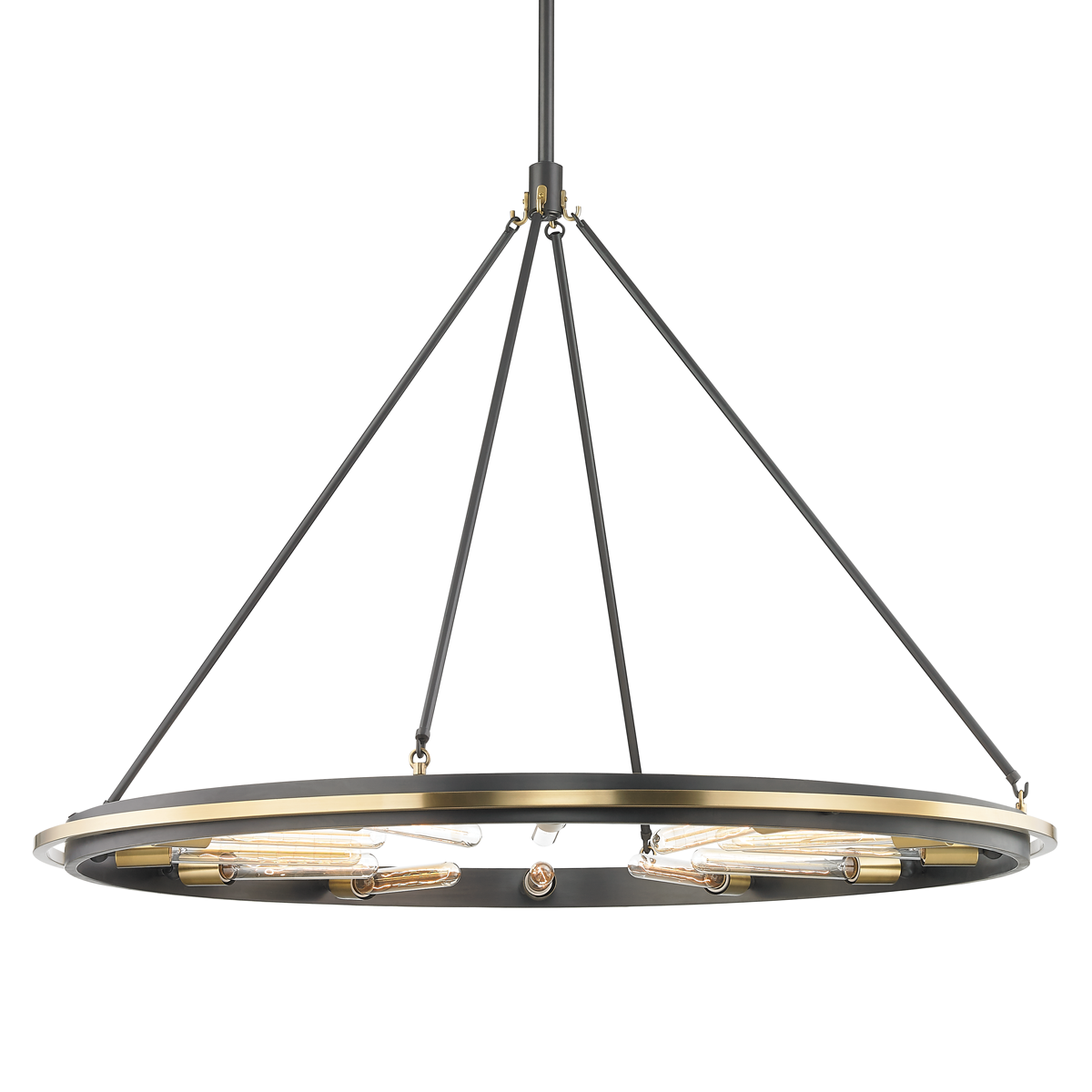 Suspension en acier laiton vieilli et bronze ancien 114x86cm Chambers - Hudson Valley Lighting