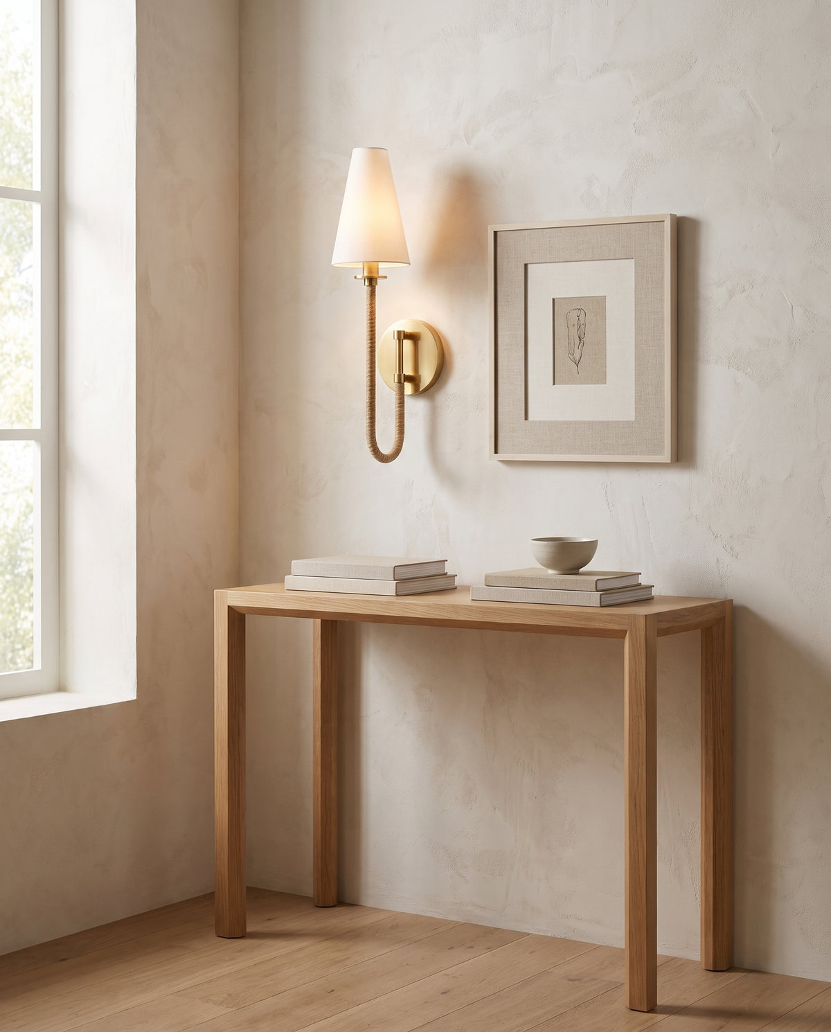 Applique murale en laiton laiton vieilli 12x48cm Ripley - Hudson Valley Lighting en situation