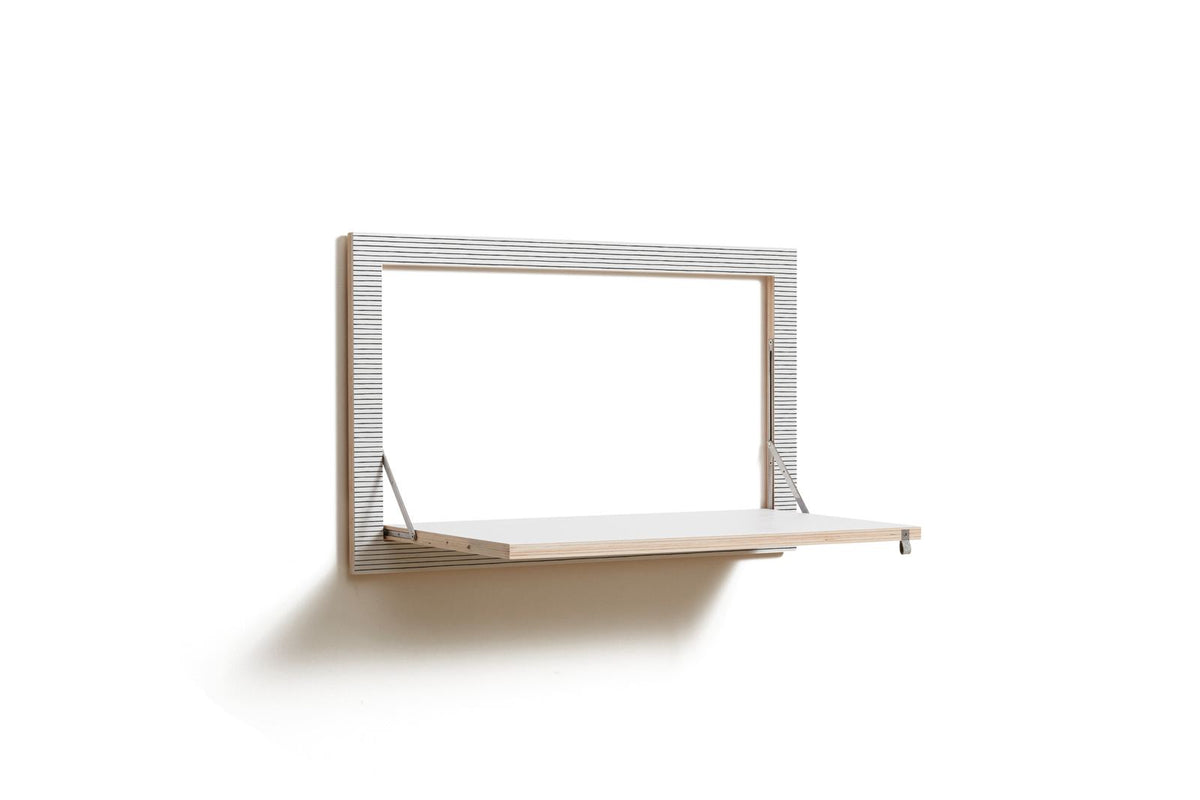 Wall-mounted secretary in birch with black and white stripes 50x41x80cm Fläpps Watercolor Stripes - Ambivalenz