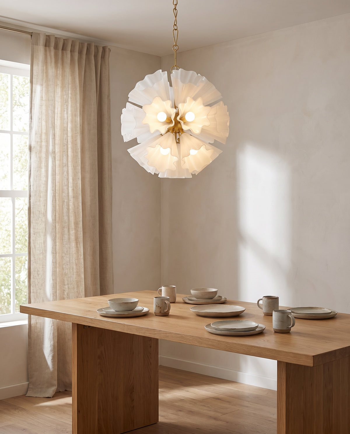 Suspension en acier laiton vieilli 61x62cm Capri - Hudson Valley Lighting en situation