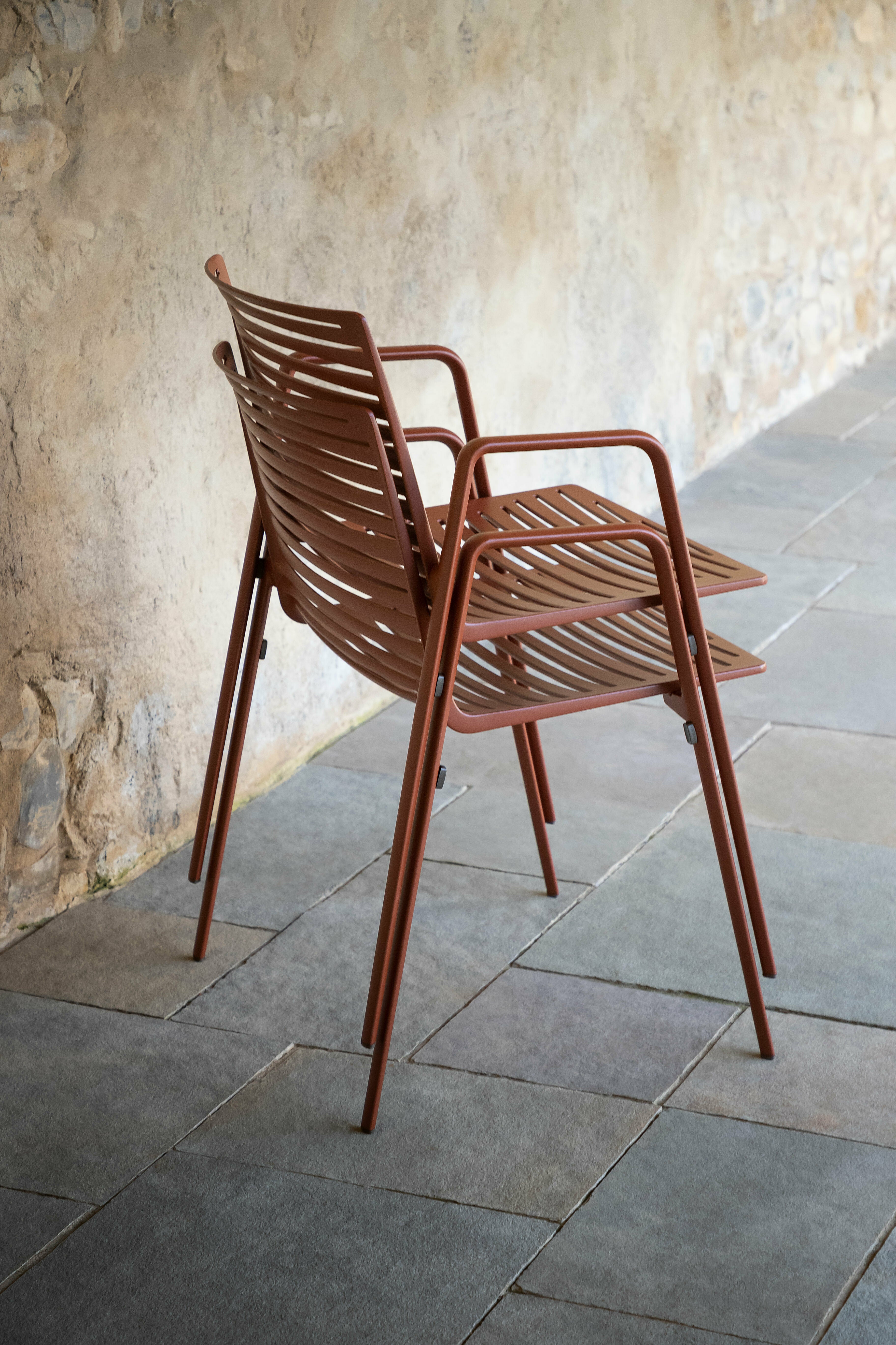 Chaise en aluminium terracotta 56 x 57 cm Zebra - Fast Spa — 292142.jpg