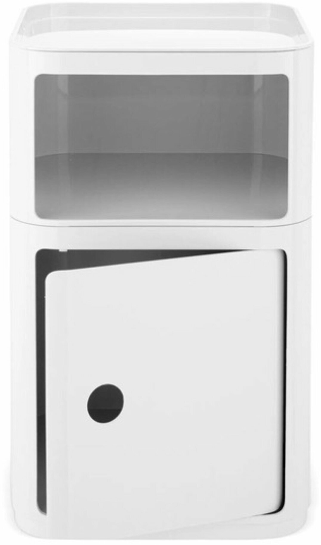 Table de chevet 1 porte carrée blanc Componibili Classic Big - Kartell — 292598.jpg