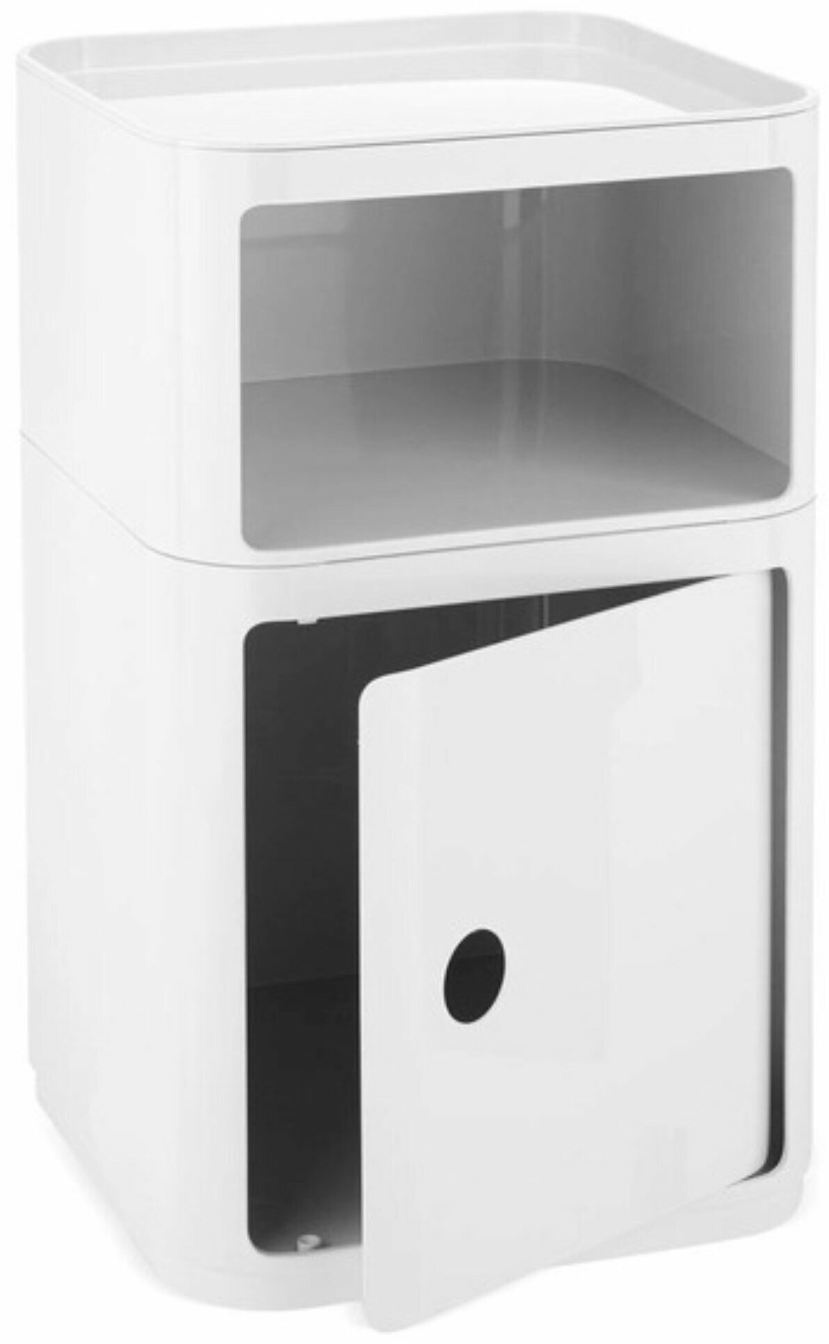 Table de chevet 1 porte carrée blanc Componibili Classic Big - Kartell — 292599.jpg