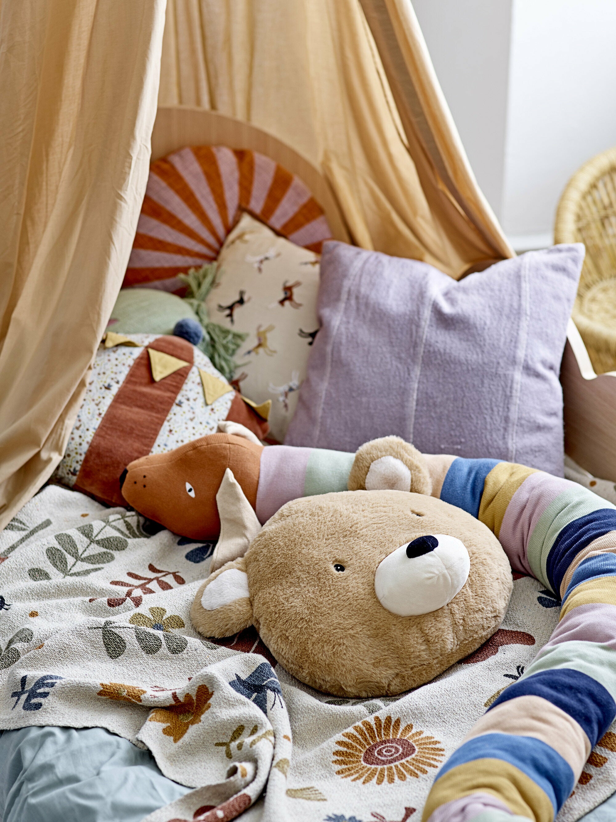 Coussin Harris Marron Polyester - Bloomingville Mini — 297464.jpg