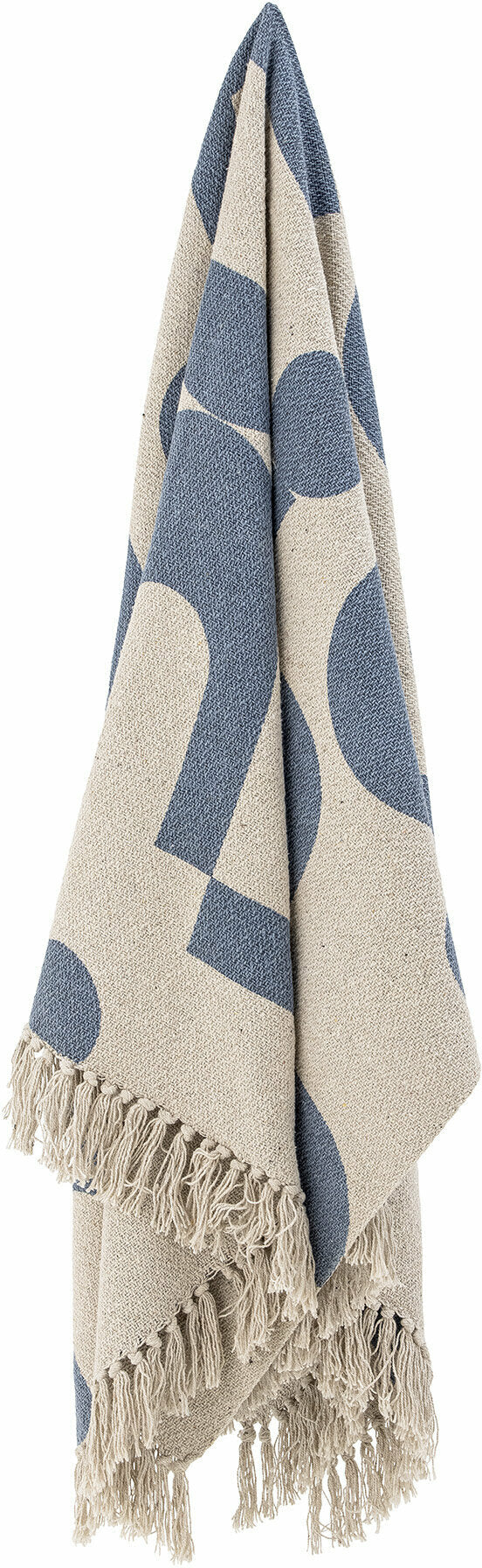 Plaid Agno Coton Recyclé Bleu - Bloomingville — 297938.jpg
