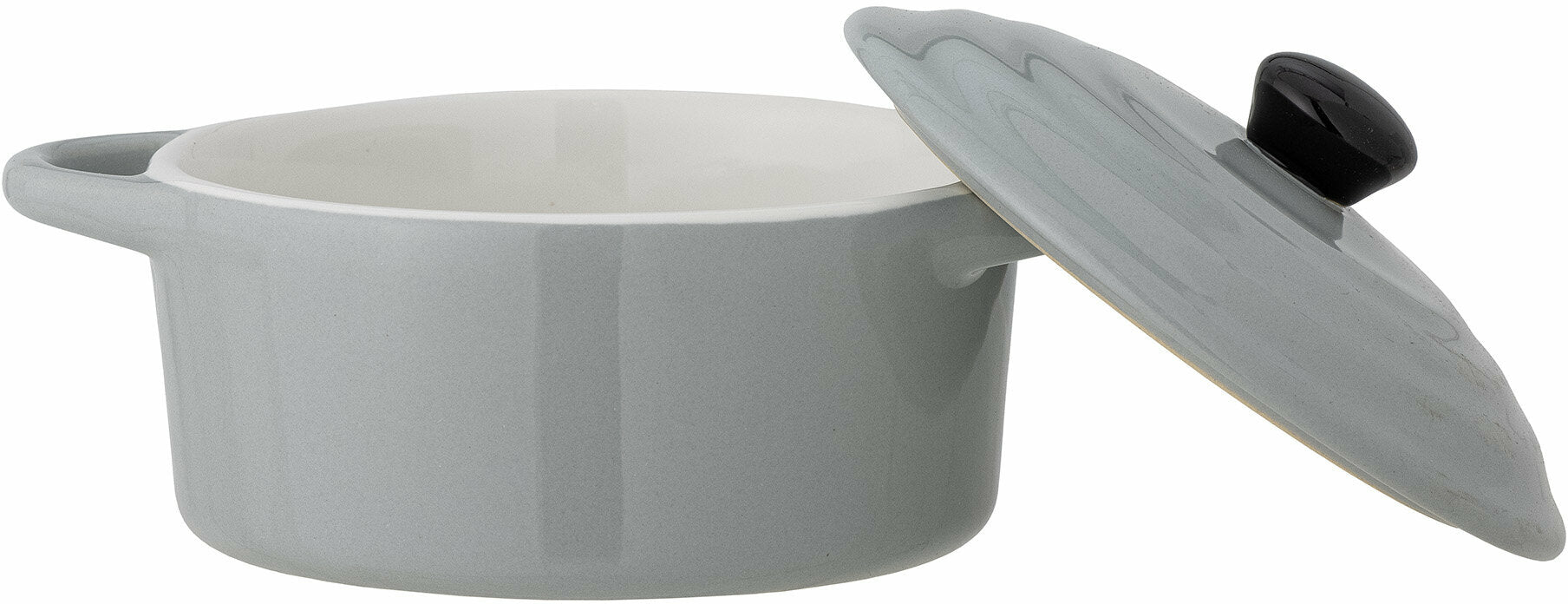 Plat à four Thanos avec couvercle en grès gris Bloomingville — 298877.jpg