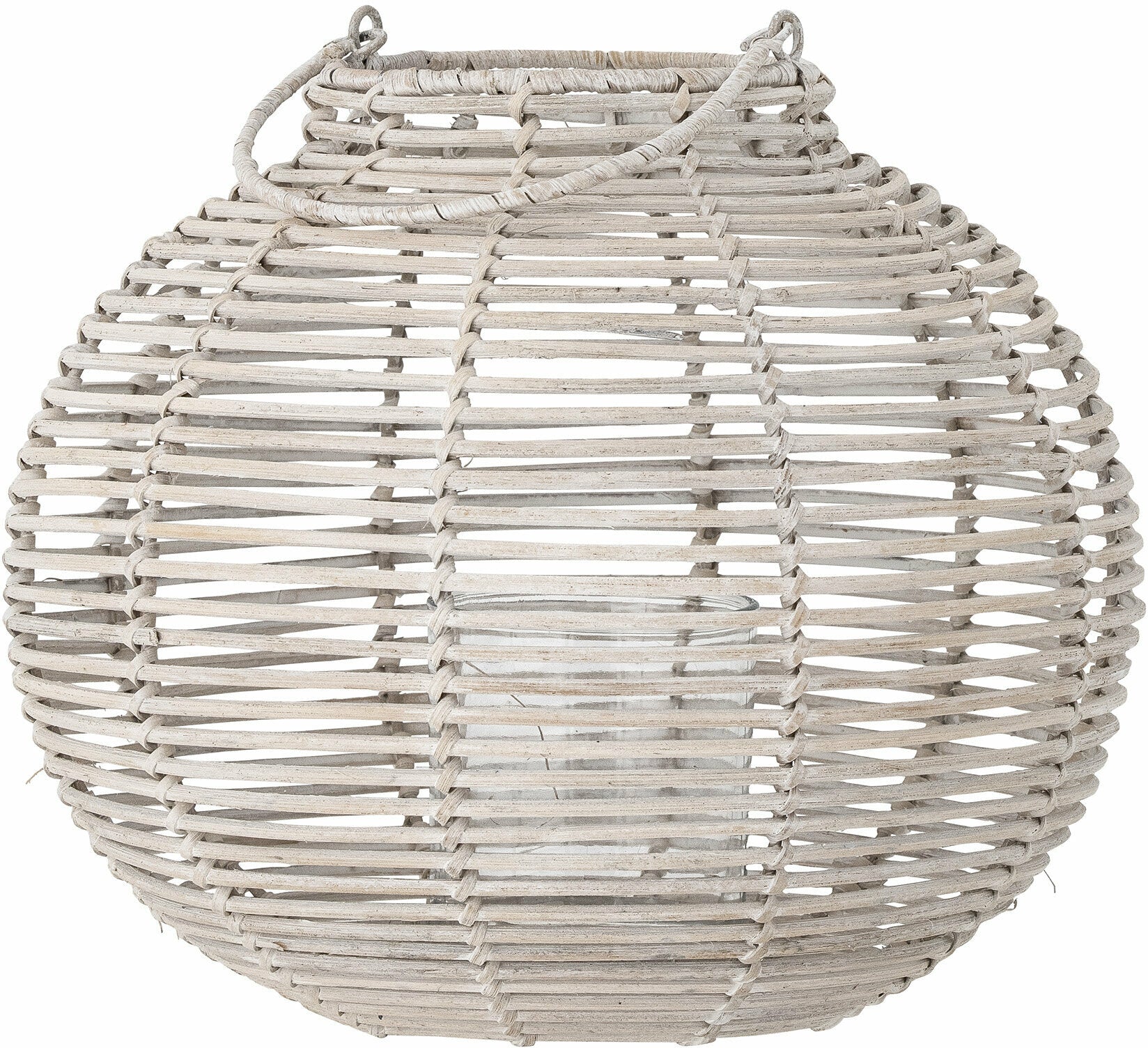 Lanterne Malua avec verre en rotin blanc Bloomingville — 299083.jpg