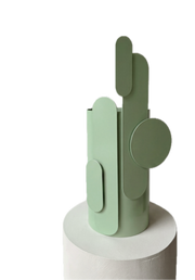 Vase sculptural en métal et verre vert céladon 30cm Toty - Mademoiselle Jo