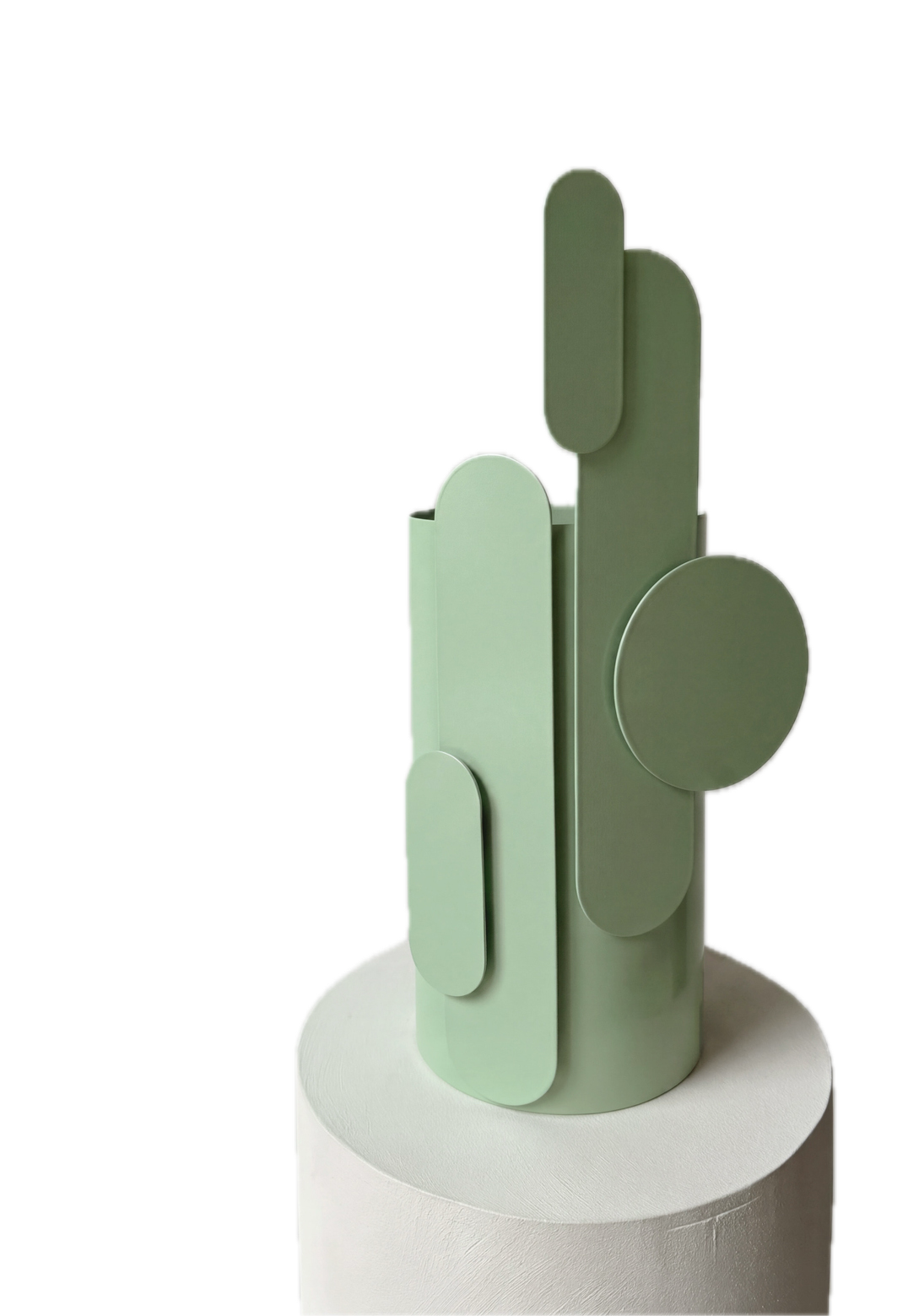 Vase sculptural en métal et verre vert céladon 30cm Toty - Mademoiselle Jo