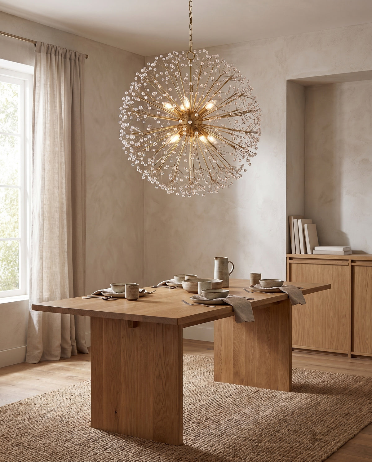 Suspension en acier laiton vieilli 74cm Dunkirk - Hudson Valley Lighting en situation