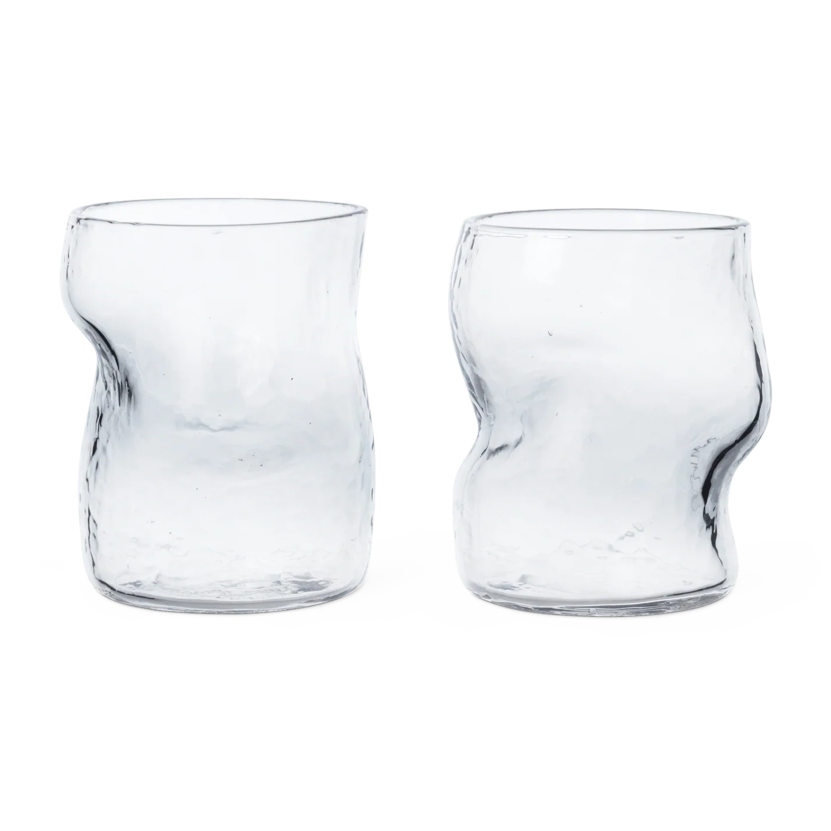 2 Vasos de vidrio transparente 270ml Dimple - Ferm Living