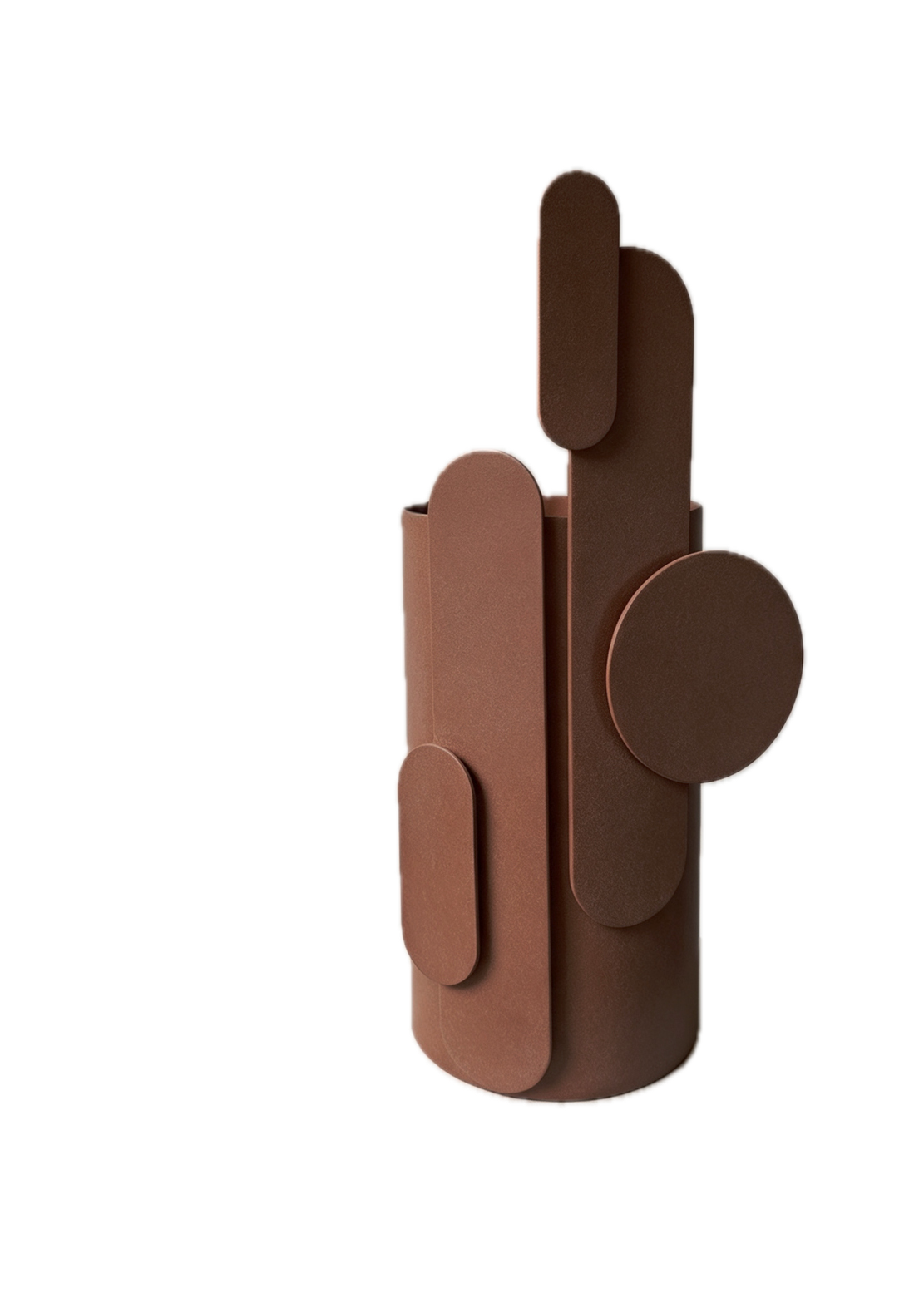 Vase sculptural en métal et verre effet corten 20cm Toty - Mademoiselle Jo