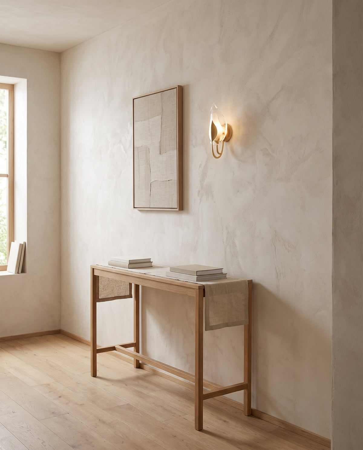 Wall Sconce in Brass with Gold Leaf 16x41cm Blossom - Hudson Valley Lighting en situation