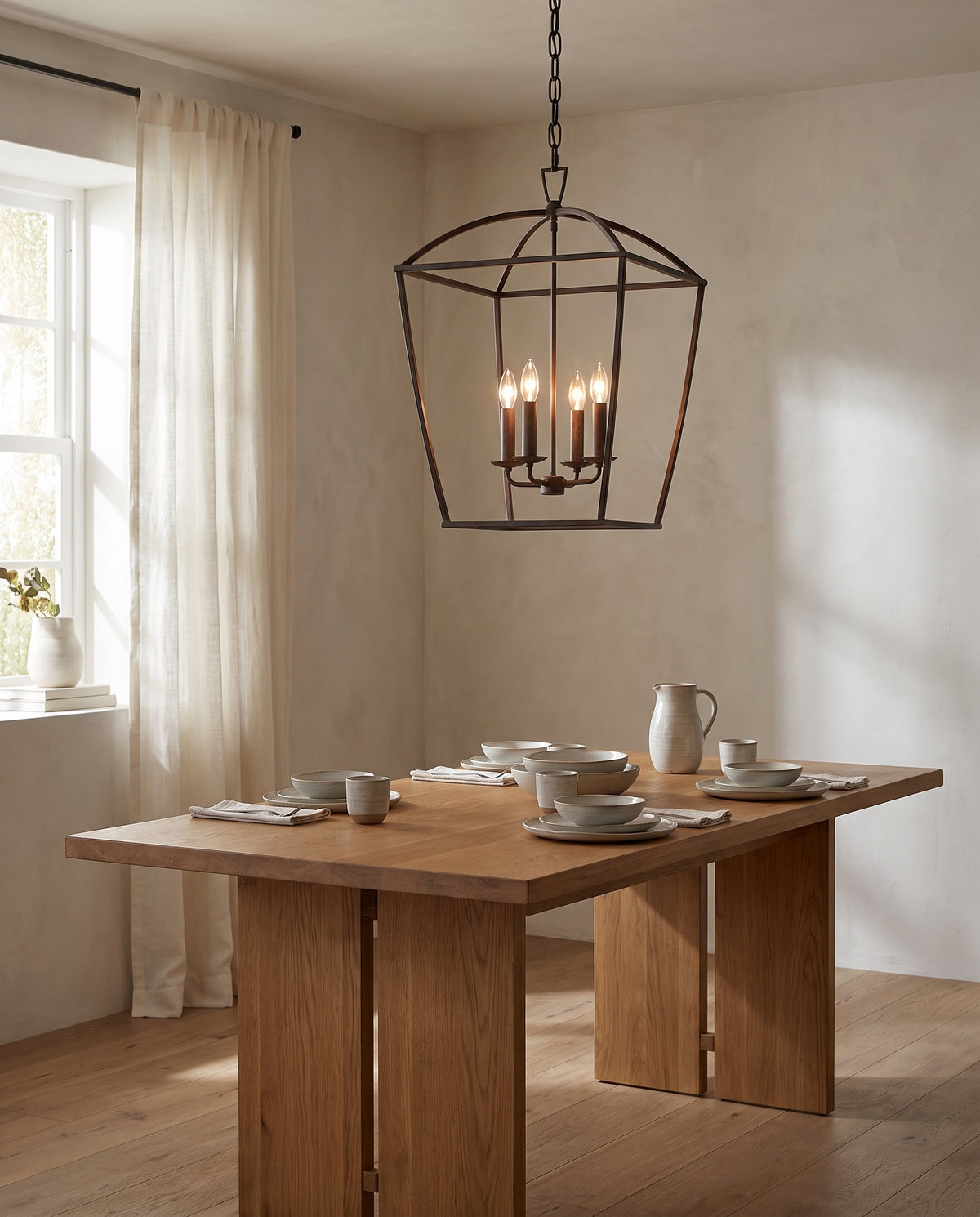 Suspension en acier fer vieilli 43x64cm Bryant - Hudson Valley Lighting en situation