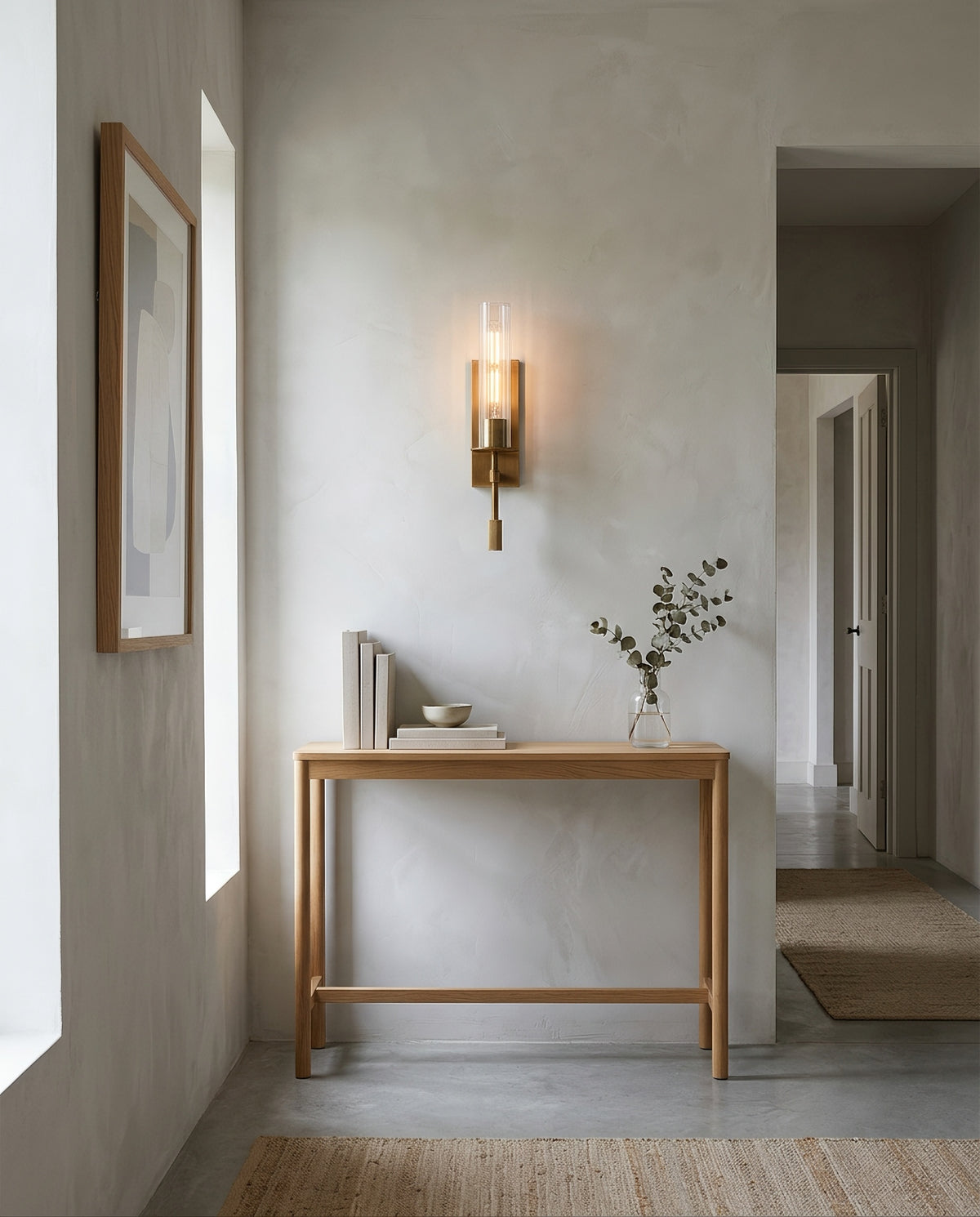 Wall sconce in steel with patinated brass 7x47cm Elton - Troy Lighting en situation