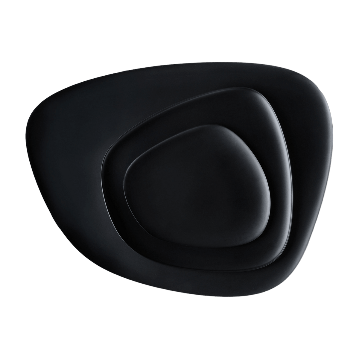 3 black Namaste presentation plates - Kartell - The Cool Republic