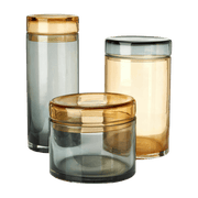 3 Bocaux en verre gris et beige Chic - Pols Potten - The Cool Republic