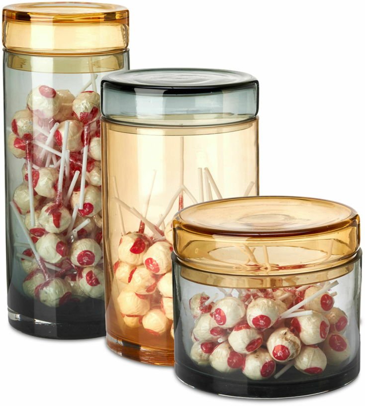 3 Bocaux en verre gris et beige Chic - Pols Potten - The Cool Republic