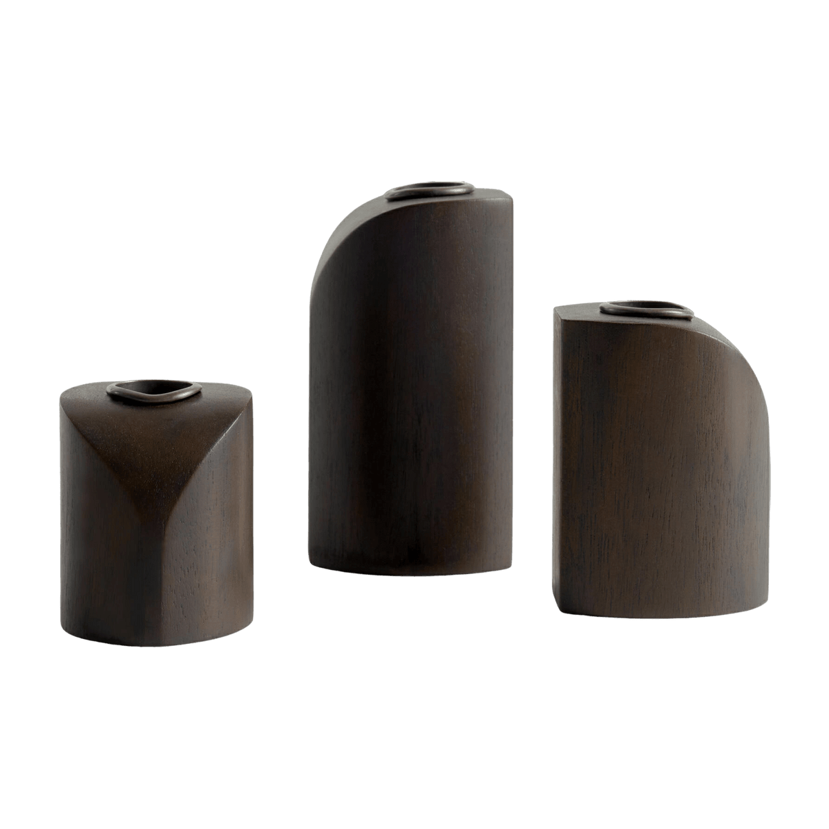 3 Bougeoirs en acajou vernis Pi - Ethnicraft Accessories - The Cool Republic