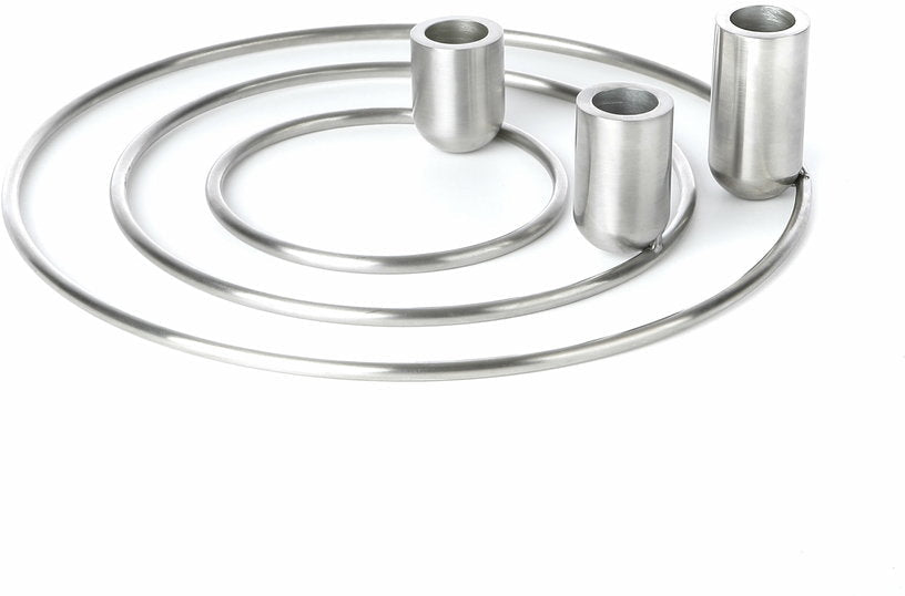 3 Bougeoirs en acier argenté Orbital - XLBoom - The Cool Republic