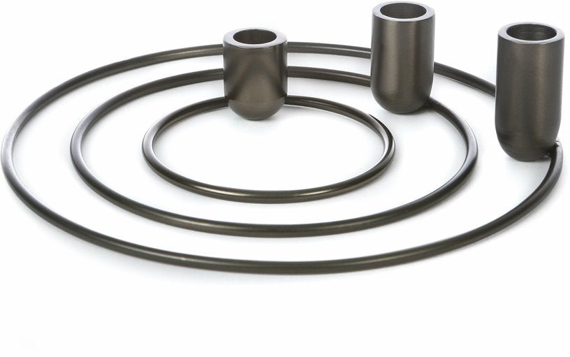 3 Bougeoirs en acier noir Orbital - XLBoom - The Cool Republic