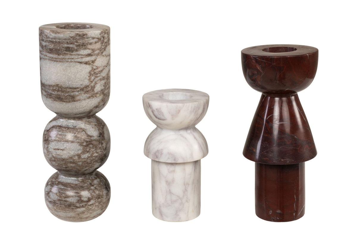 3 bougeoirs en marbre Alton - Versmissen - The Cool Republic