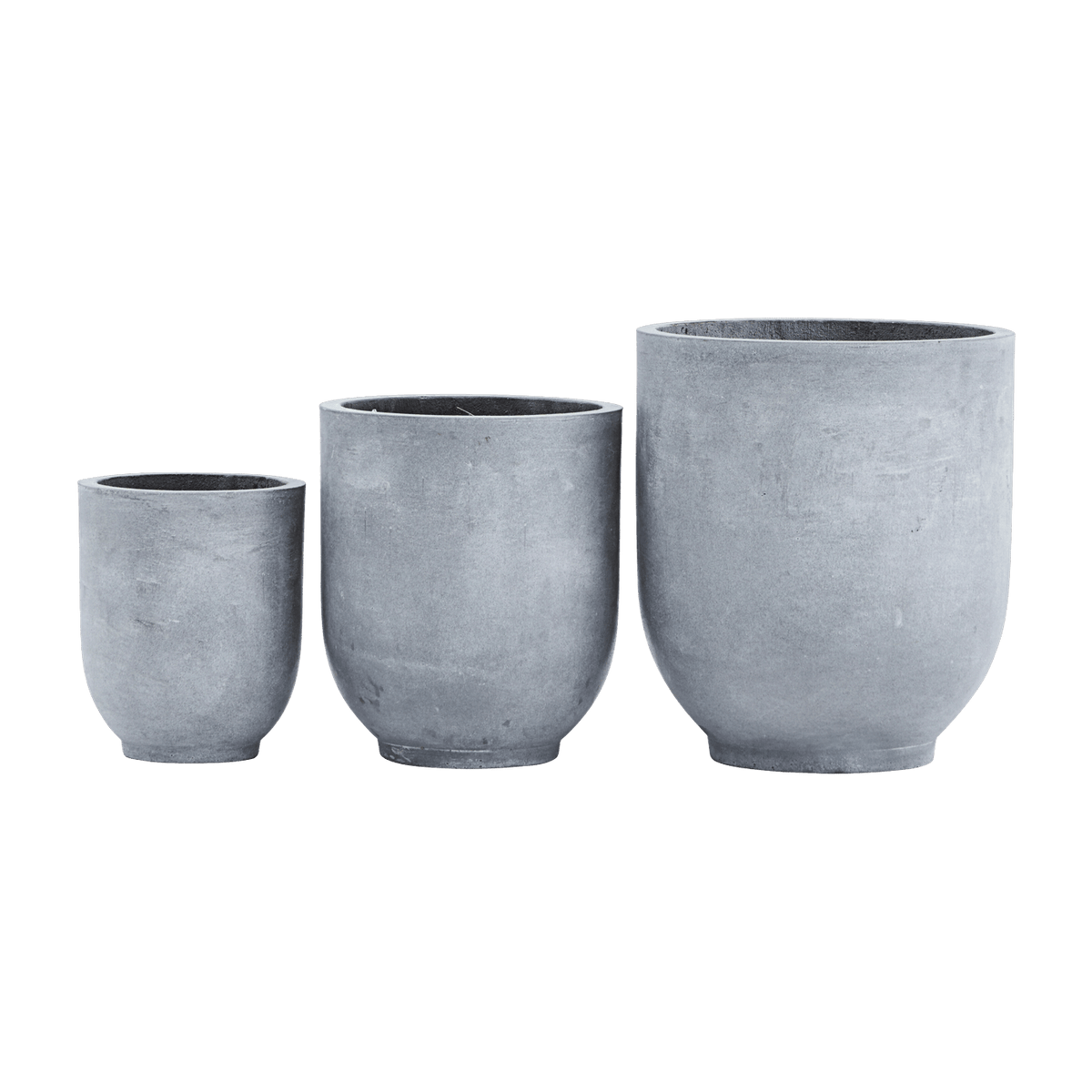 3 Cache-pots arrondis en béton gris - House Doctor - The Cool Republic