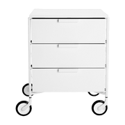 3 Caissons sur roulettes blanc MOBIL MAT - Kartell - The Cool Republic
