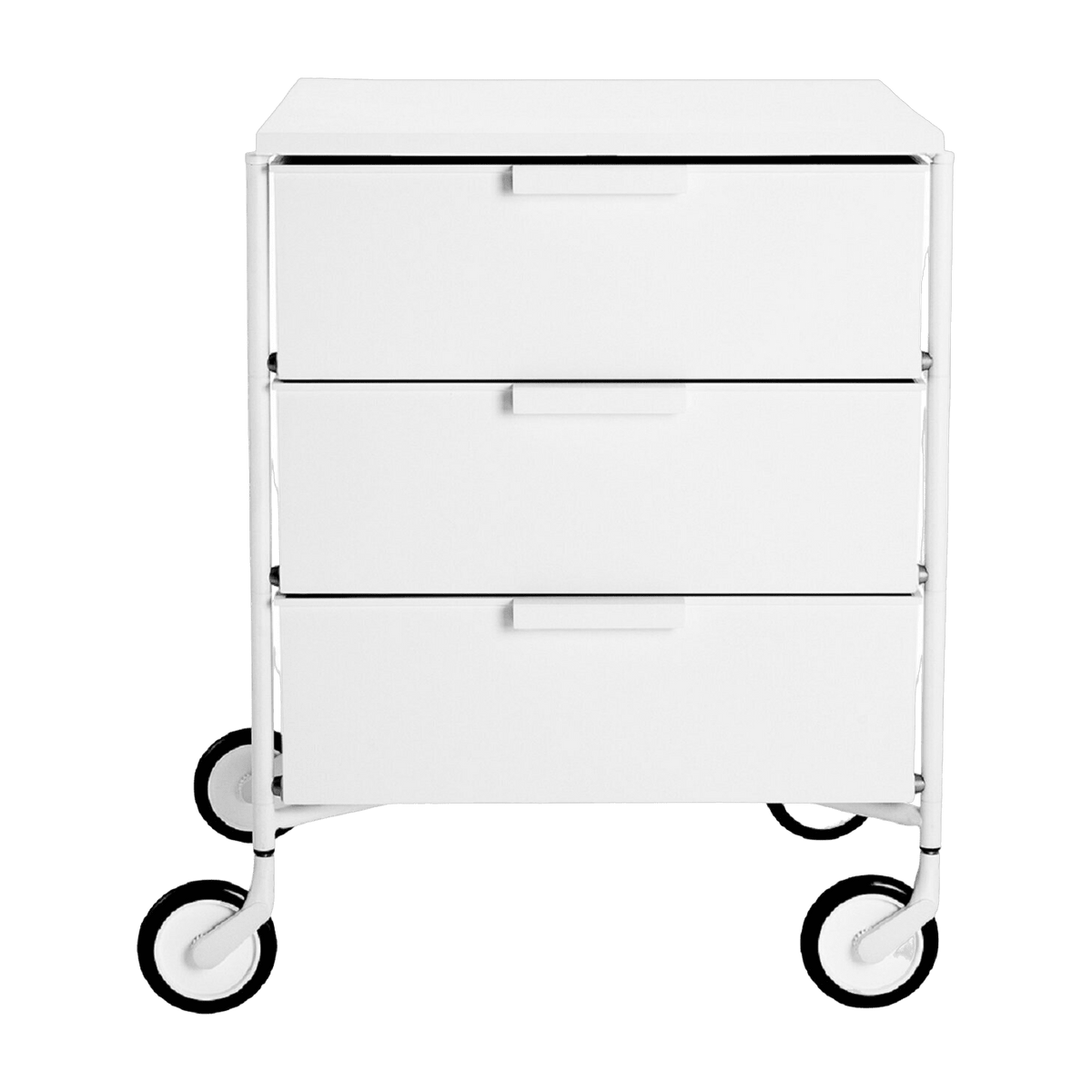 3 Caissons sur roulettes blanc MOBIL MAT - Kartell - The Cool Republic