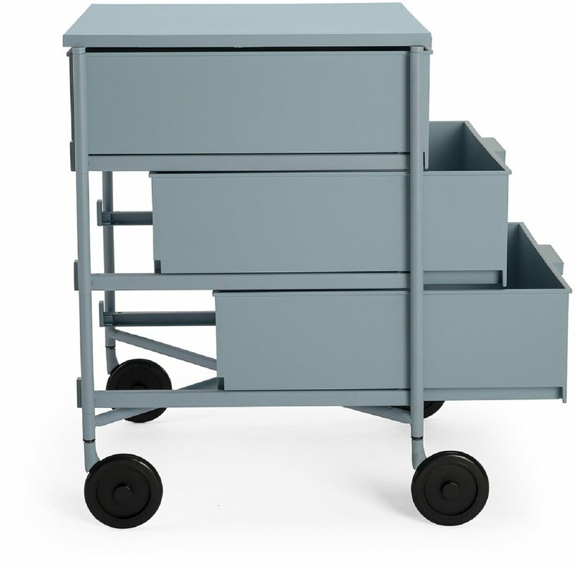 3 Caissons sur roulettes bleu MOBIL MAT - Kartell - The Cool Republic