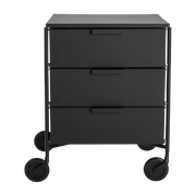 3 Caissons sur roulettes noir MOBIL MAT - Kartell - The Cool Republic