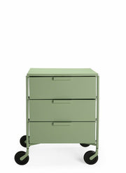 3 Caissons sur roulettes vert MOBIL MAT - Kartell - The Cool Republic