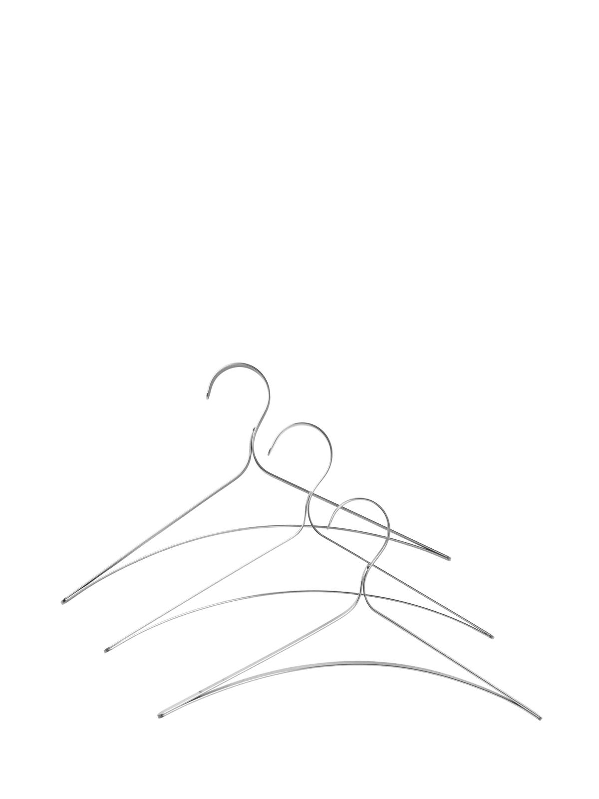 3 Cintres en acier inoxydable brossé Bowline - Ferm Living - The Cool Republic