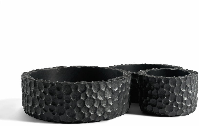 3 Corbeilles en acajou noir Chopped - Ethnicraft Accessories - The Cool Republic