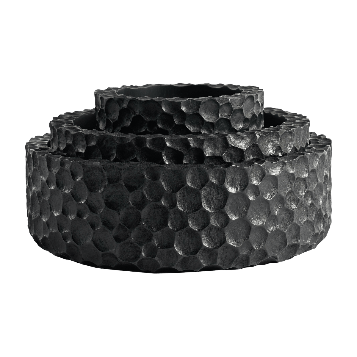 3 Corbeilles en acajou noir Chopped - Ethnicraft Accessories - The Cool Republic