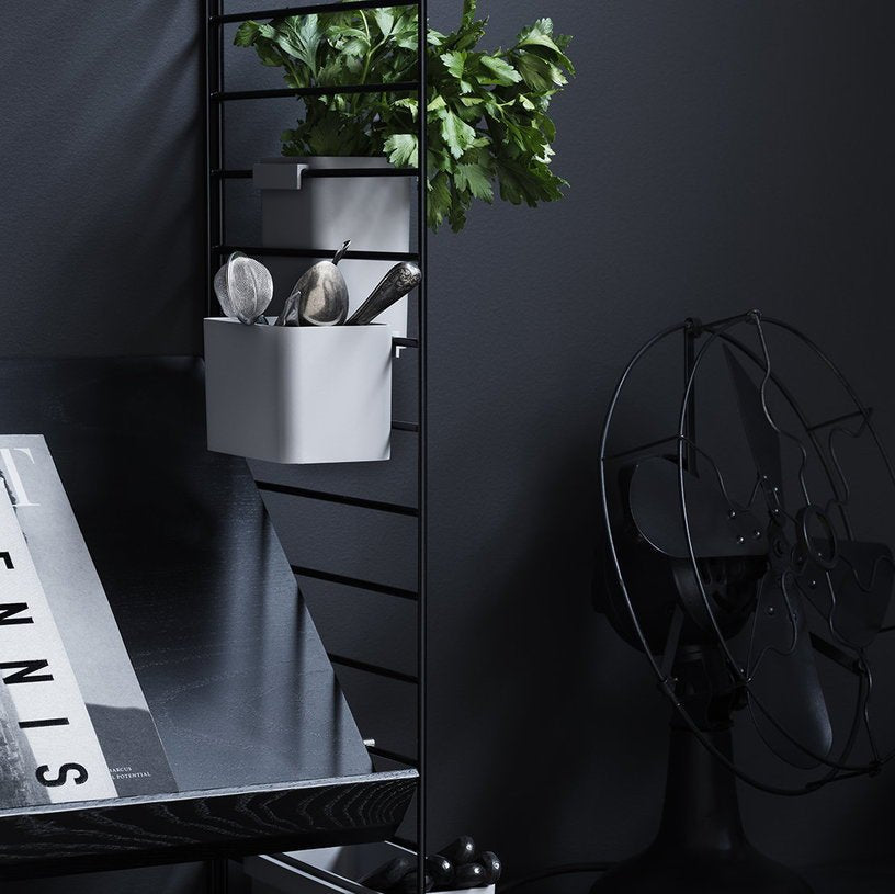 3 étagères en bois noires 58 x 20 cm - String furniture - The Cool Republic