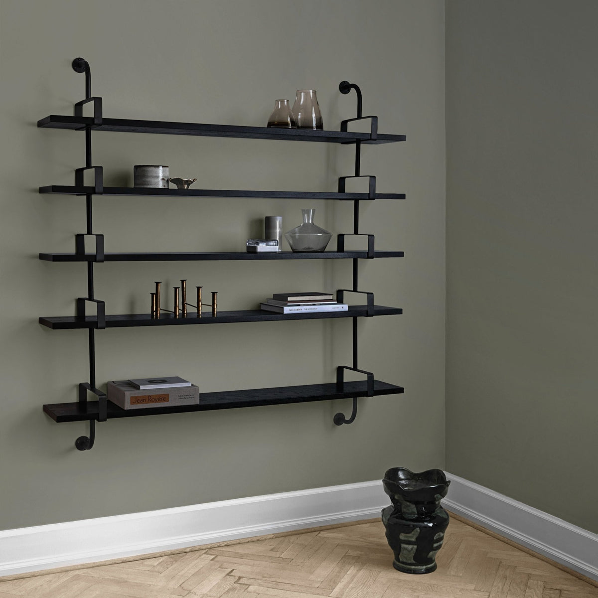 3 shelves in black ash 215 cm Demon Shelf - Gubi - The Cool Republic