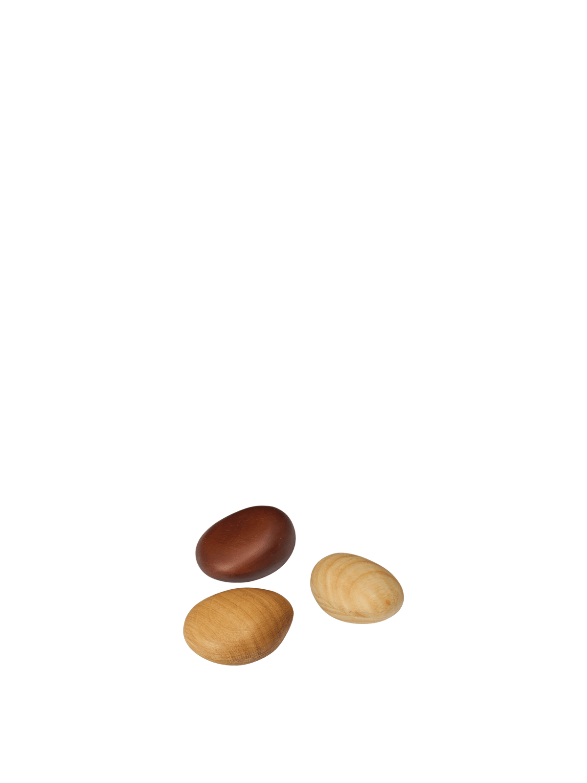 3 Hochets sonores pour bébé en chêne massif hêtre et bois d’hévéa naturel Pebble - Ferm Living - The Cool Republic