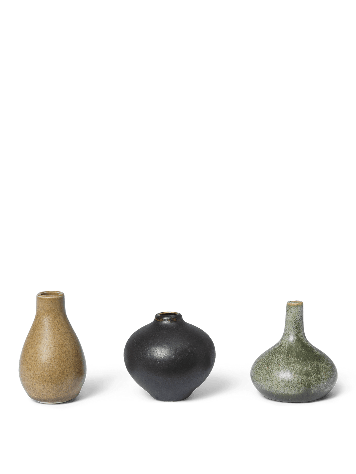 3 Mini vases en grès Calm Komo - Ferm Living - The Cool Republic