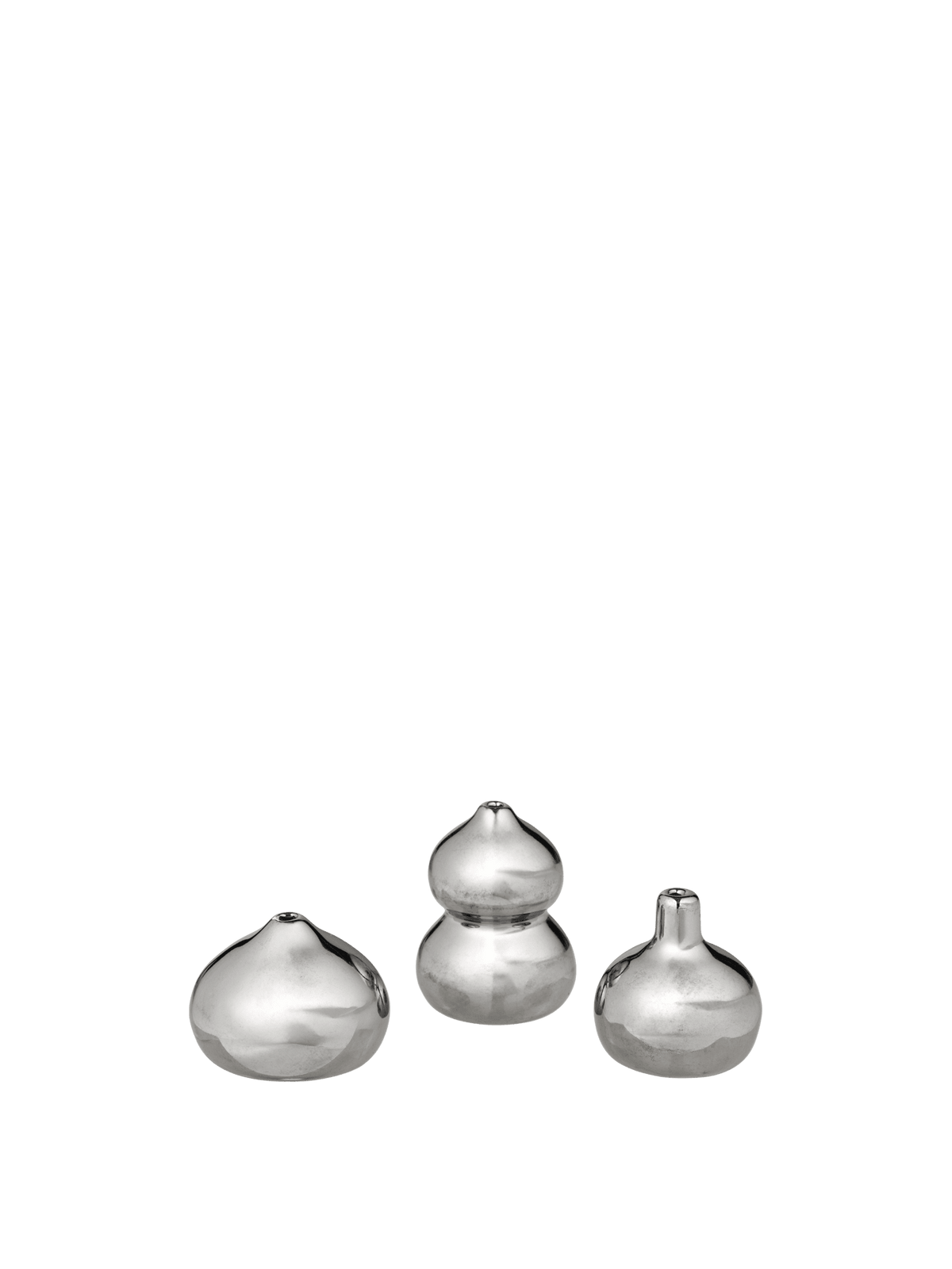 3 Mini vases en grès électroplaqué argenté Komo - Ferm Living - The Cool Republic