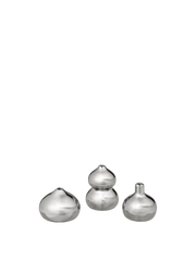 3 Mini vases en grès électroplaqué argenté Komo - Ferm Living - The Cool Republic