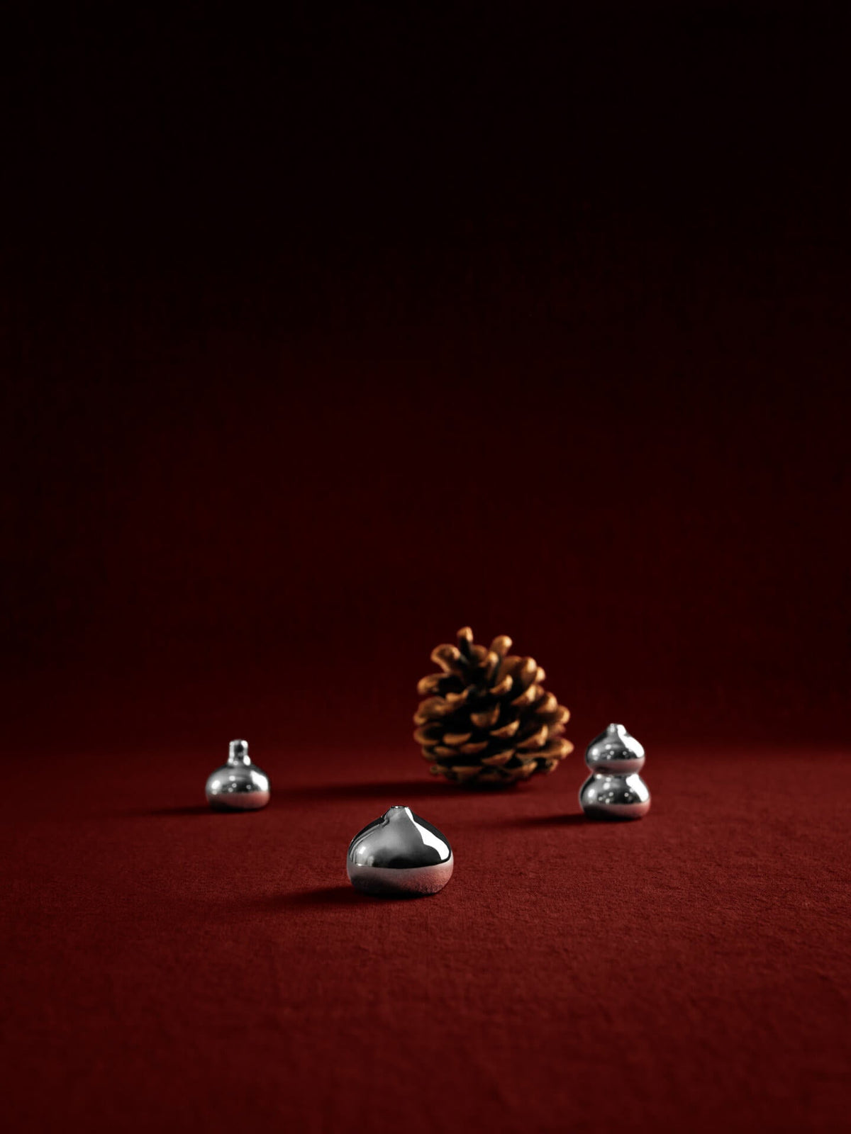 3 Mini vases en grès électroplaqué argenté Komo - Ferm Living - The Cool Republic
