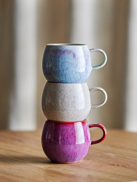 3 mugs en grès colorés 10,5x10cm Addison - Bloomingville - The Cool Republic