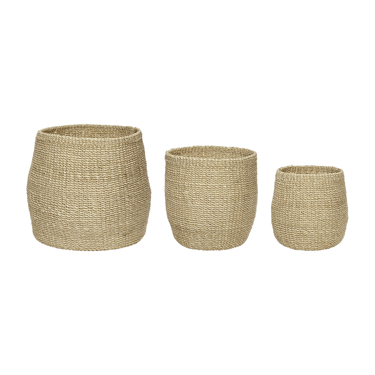 3 Paniers en abaca naturel - Hübsch - The Cool Republic