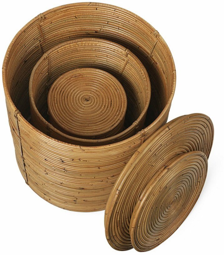 3 Paniers en rotin naturel Column - Ferm Living - The Cool Republic