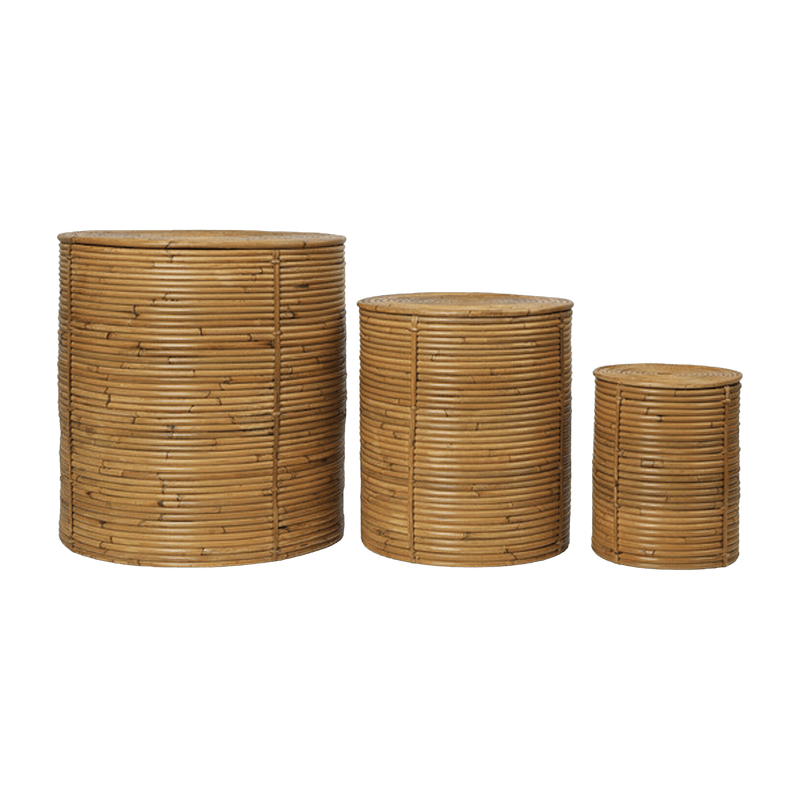 3 Paniers en rotin naturel Column - Ferm Living - The Cool Republic