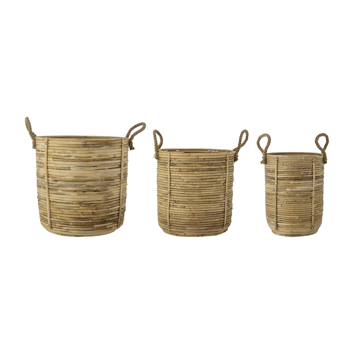 3 Paniers ronds en rotin naturel Tesser - Bloomingville - The Cool Republic