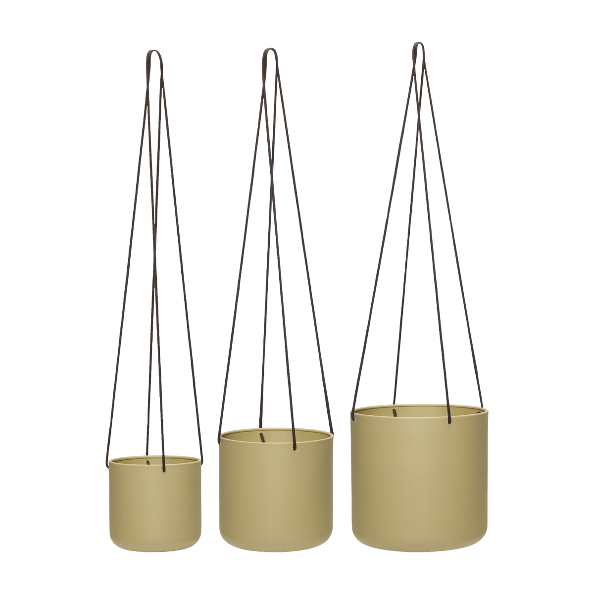 3 Pots ronds suspendus en fer beige Bloom - Hübsch - The Cool Republic